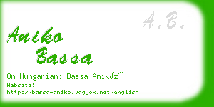 aniko bassa business card